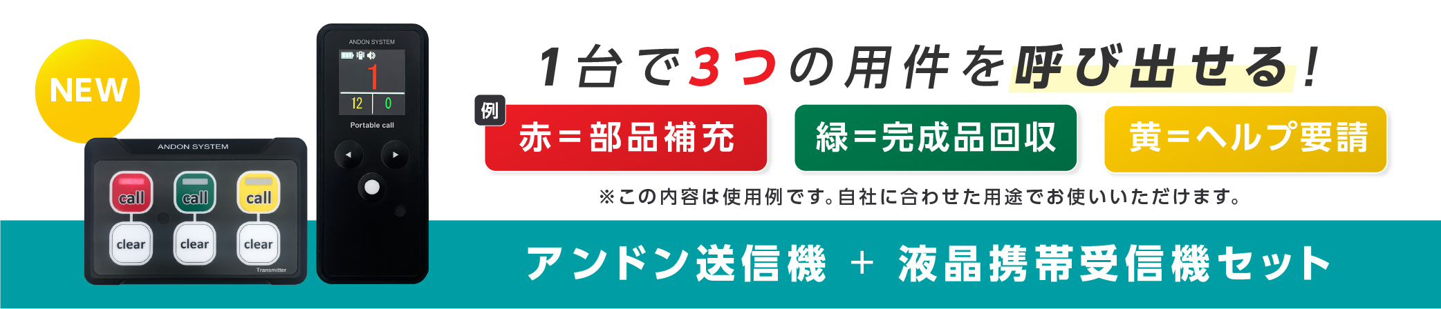 アンドン送信機+液晶携帯受信機セット